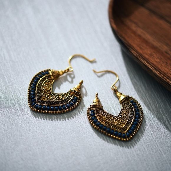 🌺Ancient Style Tibetan Filigree Gypsy Earring - Picture 4 of 14